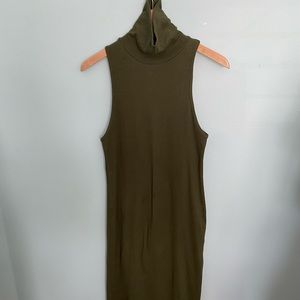 ZARA high neck ribbed bodycon midi dress